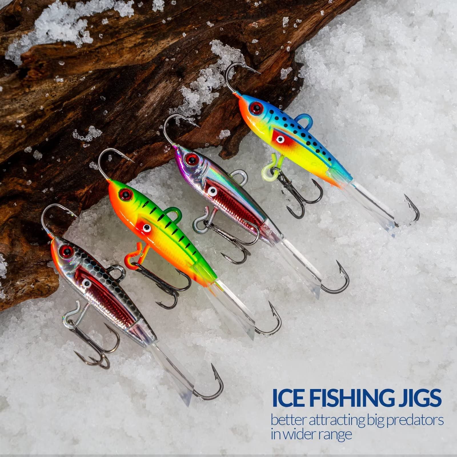 THKFISH Ice Fishing Jigs Vertical Jigs Kit Ice Fishing Tackle A-10g+D-21g