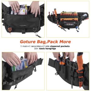 Goture Fishing Bag, Fishing Tackle Bag with Rod Holder, Water-Resistant Fishing Backpack Tackle Sling Bag, Fly Fishing Fanny Pack Storage, Fishing Tackle Box for Fishing Gear,Fishing Gifts for Men