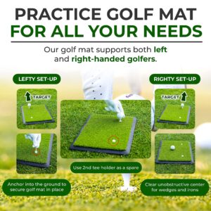 Golf Mat, Golf Hitting Mat, Golf Practice Mat, Golf Mats Practice Outdoor, Golf Matt for Indoors, Golf Chipping Mat, Golf Turf Mat, 18"x14"