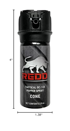 Redd Pepper Spray, Tactical OC/CS Pepper Spray and Nylon Holster - Flip Top Cone (2 Ounce)