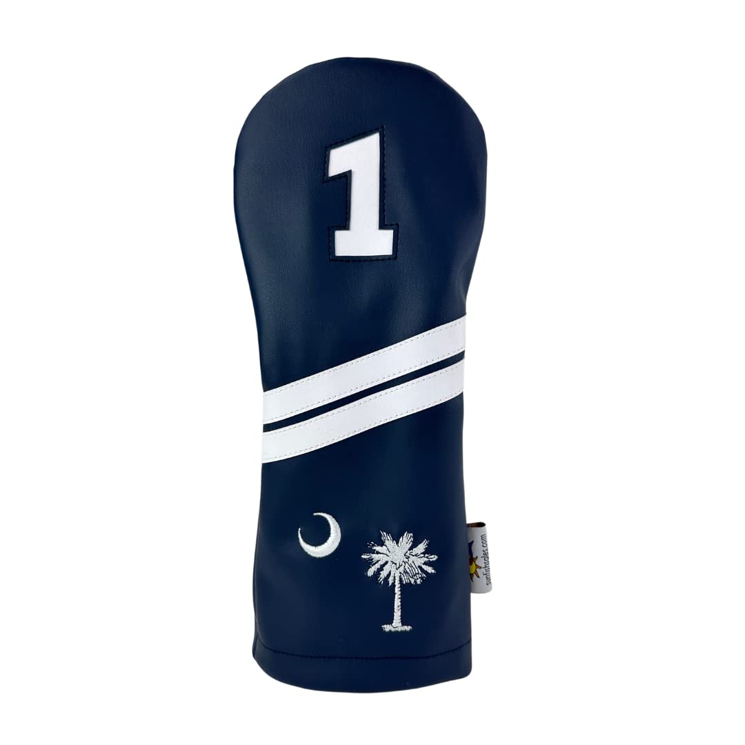 South Carolina Palmetto (Navy) Sunfish Leather Driver Golf Headcover