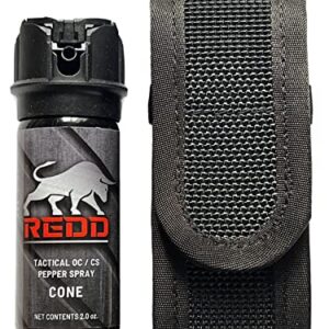 Redd Pepper Spray, Tactical OC/CS Pepper Spray and Nylon Holster - Flip Top Cone (2 Ounce)