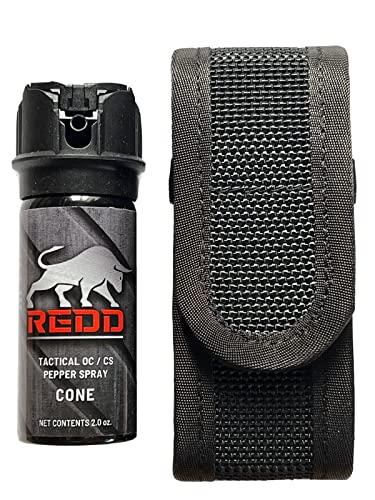 Redd Pepper Spray, Tactical OC/CS Pepper Spray and Nylon Holster - Flip Top Cone (2 Ounce)