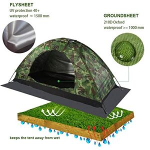 KVSERT 1 Person Portable Outdoor Camping Tent Outdoor Hiking Travel Camouflage Camping Napping Tent