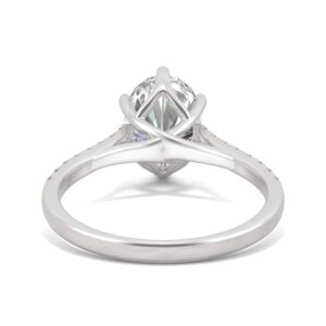 14K White Gold Moissanite by Charles & Colvard 10x8mm Oval Engagement Ring-size 8.5 3.24cttw DEW