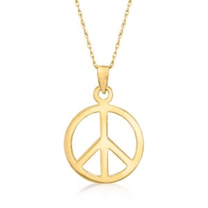 Ross-Simons 14kt Yellow Gold Peace Sign Pendant