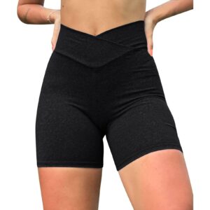 NLOMOCT Gym Shorts Women Seamless,Women Comfy Drawstring Casual Elastic Waist Pocketed Shorts,S-3XL 08 Black