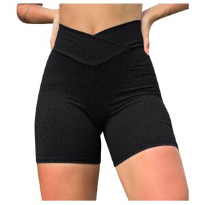 NLOMOCT Gym Shorts Women Seamless,Women Comfy Drawstring Casual Elastic Waist Pocketed Shorts,S-3XL 08 Black