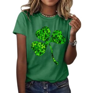 CGGMVCG St Patricks Day Shirt Women Women's Casual Top Shirts St. Patrick's Day Soft Leave St Patricks Day Womens Clothing, Green, L