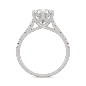 14K White Gold Moissanite by Charles & Colvard 10x8mm Oval Engagement Ring-size 8.5 3.24cttw DEW