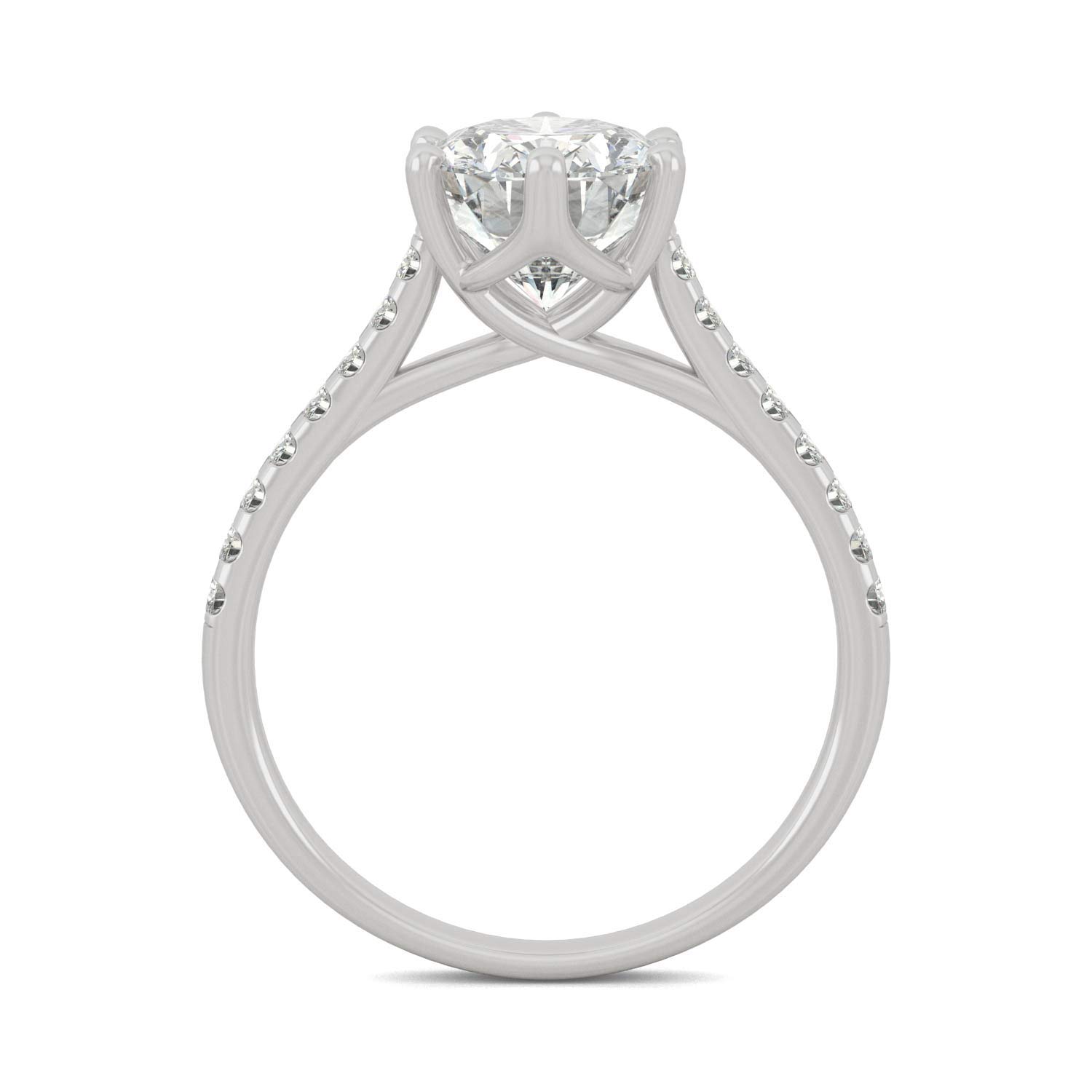 14K White Gold Moissanite by Charles & Colvard 10x8mm Oval Engagement Ring-size 8.5 3.24cttw DEW