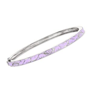 ross-simons purple enamel bangle bracelet in sterling silver. 8 inches