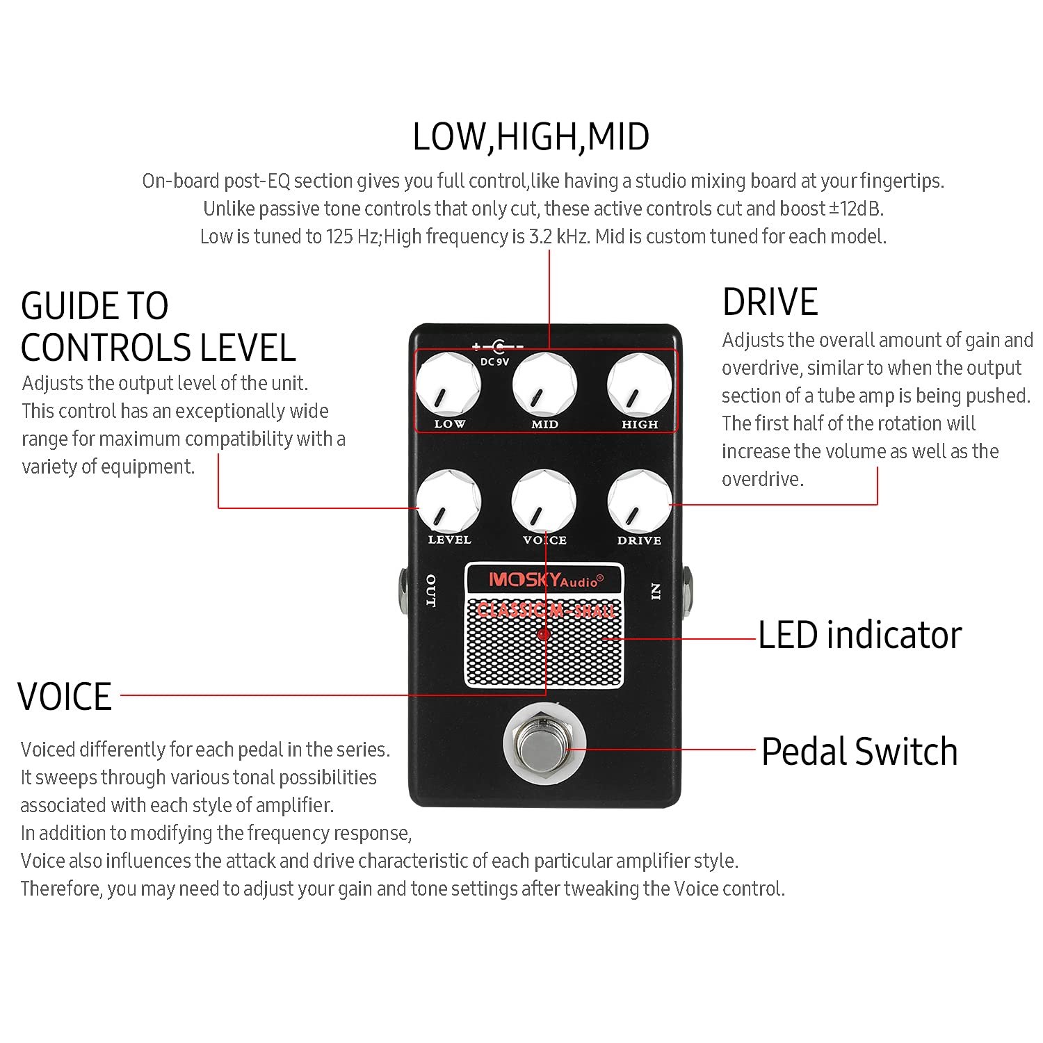 ERYUE Classic M-Shall Speaker Simulator, MOSKYaudio Classic M-Shall Speaker Simulator Cabinet Simulator Guitar Effect Pedal Speaker Simulation for Guitar Bass