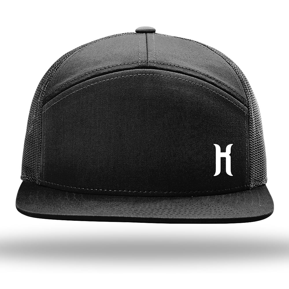 HatKings Seven Panel Trucker Hat Snapback Lightweight Adjustable Mesh Back Cap