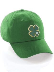 daxton st. patrick day lucky clover baseball dad hat, clover kelly green hat