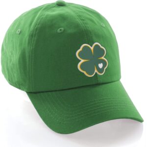 Daxton St. Patrick Day Lucky Clover Baseball Dad Hat, Clover Kelly Green Hat