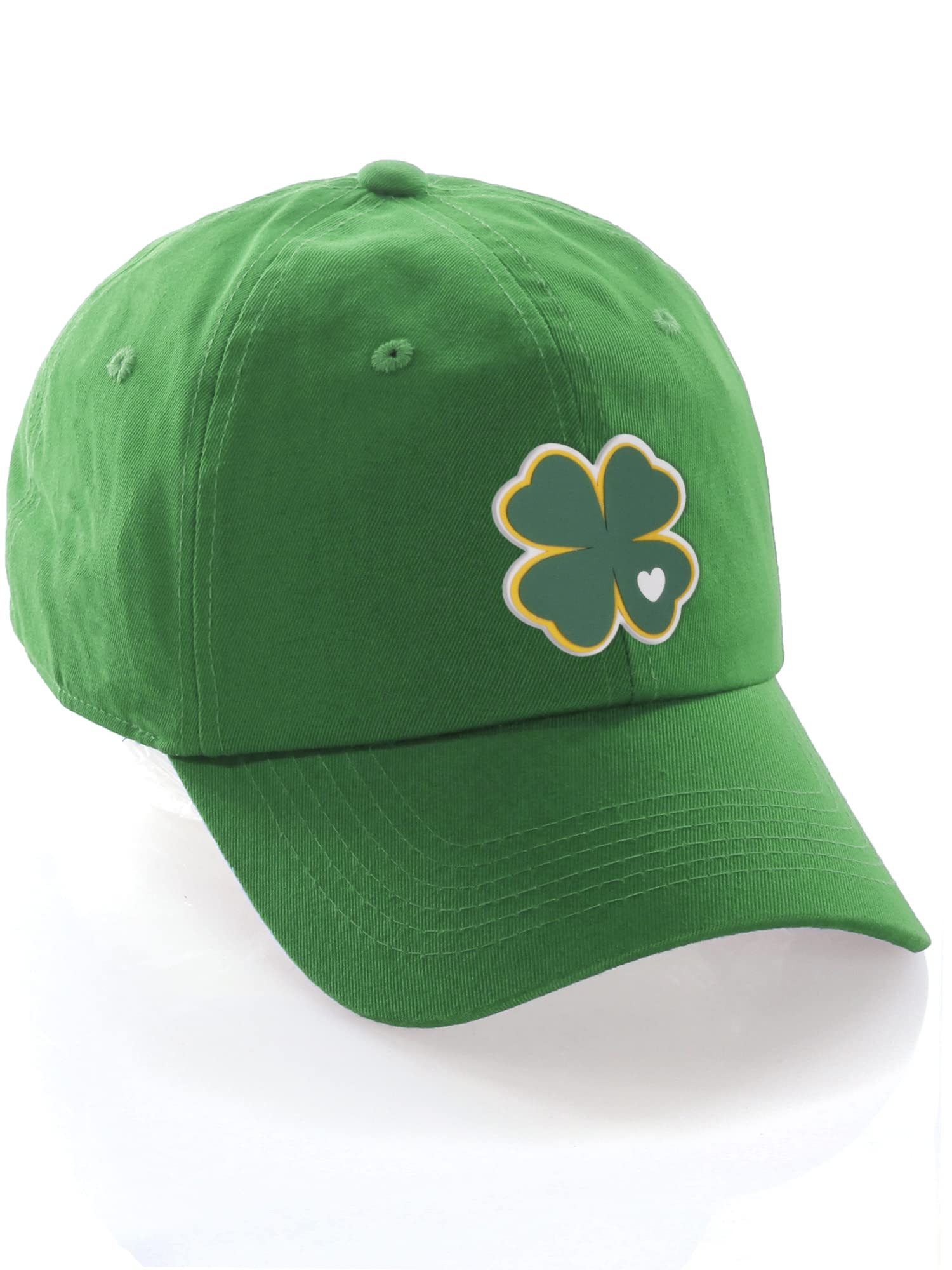 Daxton St. Patrick Day Lucky Clover Baseball Dad Hat, Clover Kelly Green Hat