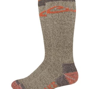 Drake Mens Heavyweight Merino Wool Blend Full Cushion Boot Socks 2 Pair Pack (Khaki/Orange)