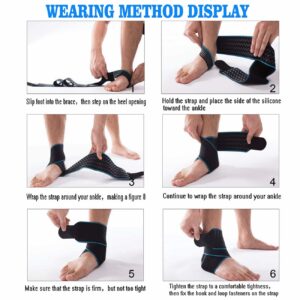 Ankle Support Brace - Breathable Adjustable Compression Ankle Sports Wrap. For Men & Women - Stabilize Ligaments - Eases Swelling and Sprained Ankle (Blue Single)