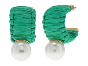 kate spade new york francesca mini hoops earrings green multi one size