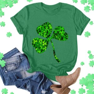 CGGMVCG St Patricks Day Shirt Women Women's Casual Top Shirts St. Patrick's Day Soft Leave St Patricks Day Womens Clothing, Green, L