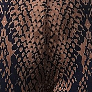 Snakeskin Leggings for Women V Crossover High Waist Tummy Control Yoga Pants Printed Workout Stretchy Novelty Leggings