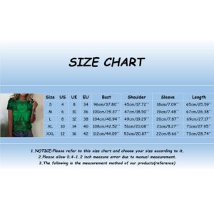 CGGMVCG St. Patricks Day Shirts for Women Fashion Round Neck Short Sleeve Love Printed T Shirt St Patricks Day Clothing, Green, S