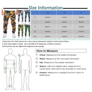 Mens Clothes,Spring Fashion Big and Tall Personality Casual Camouflage Bandage Multi Pocket Jogger Sweatpants Lounge Loose Slim Fit Workout Sport Trousers Camo Pants(00607Blue,Medium)