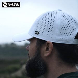 VATN Hydrax, Ultra Performance Water-Resistant UPF 50 Baseball Hat | Golf | Boat | Beach | Lake | Workout | Everyday | Men and Women (White)