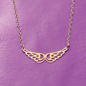 Ross-Simons Italian 14kt Yellow Gold Angel Wings Necklace. 16 inches