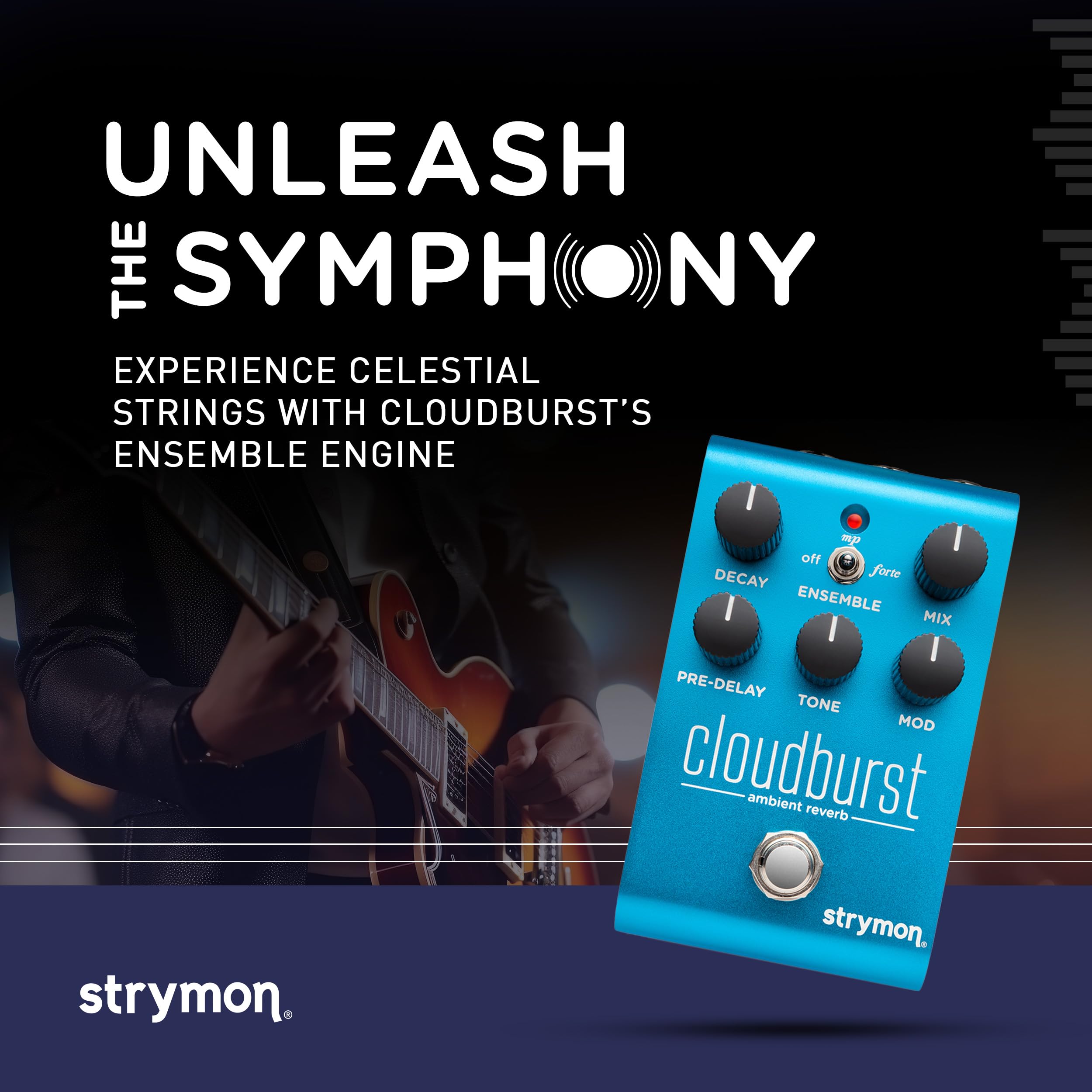 Strymon Cloudburst Ambient Reverb Guitar Pedal with Ensemble Engine, for Electric and Acoustic Guitar, Synths, Vocals and Keyboards