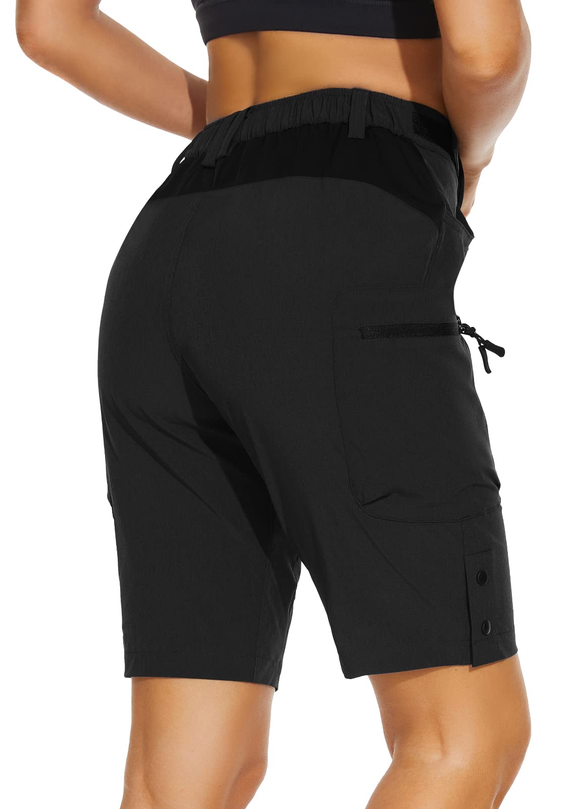 Cycorld Women's-Mountain-Bike-Shorts, Cycling Padded Biking Shorts with Pocket (Black, X-Large)