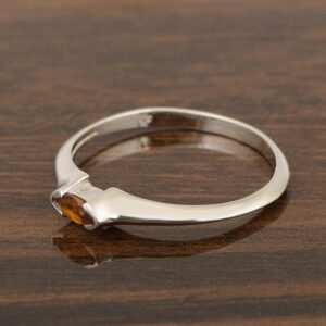 Marquise Cut 0.20 Ctw Multi Choice Gemstone 925 Sterling Silver Women Wedding Ring, Stacking Ring For Her Citrine, 8