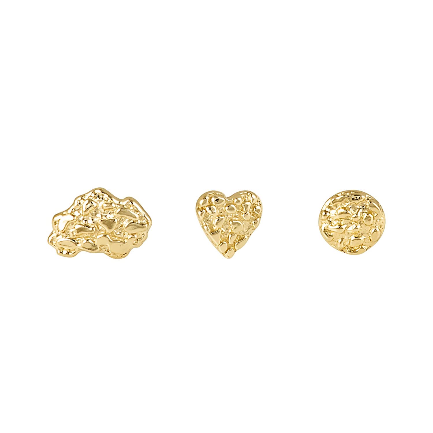 NUGGET 14K Solid Yellow Gold Size 3.00 mm Nugget Bar Nose Stud, 3 different style Nose Stud, Ball end Nose Stud Piercing (1Pcs African Map)