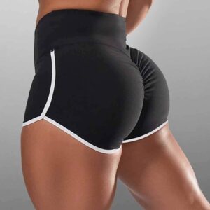 Women Spandex Capris Yoga Compression Leggings Women Shorts Bike Workout Slip Shorts Pants Black