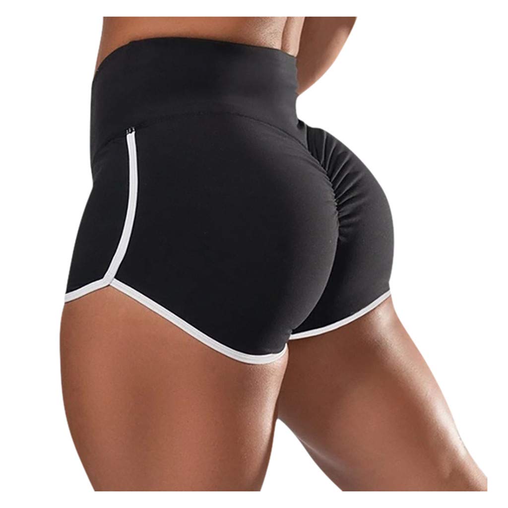 Women Spandex Capris Yoga Compression Leggings Women Shorts Bike Workout Slip Shorts Pants Black