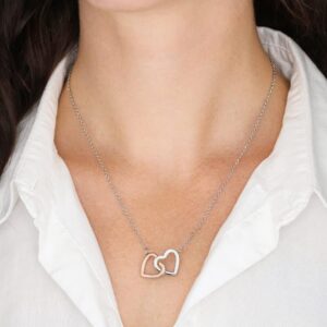 Happy Birthday Nadia - Interlocking Hearts Necklace Personalized Name