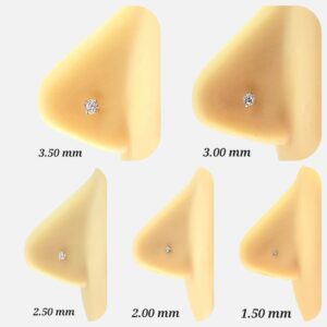 14K Solid Rose Gold, 20 GA, L Shape Diamond Nose Stud, Micro Nose, Nose Stud, Body Jewelry Rose Gold (2.50 ml Natural Diamond)