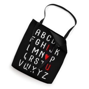 I Love U Alphabet Valentine Love You Gift Tote Bag