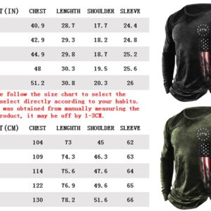 HARGLESMAN Men's Long Sleeve Tactical Patriotic T Shirt Tops Loose Fitting 1776 Flag Printed Sports Apparel Casual Tees for Tennis Paintball Activewear Clothes Navyblue XL