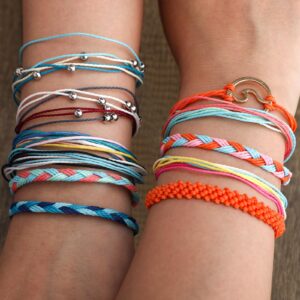 Cindeer 43 Pcs Summer Beach Bracelets for Women Adjustable Friendship Surfer Bracelets Anklets Multilayer String Rope Jewelry Bulk(Vintage)