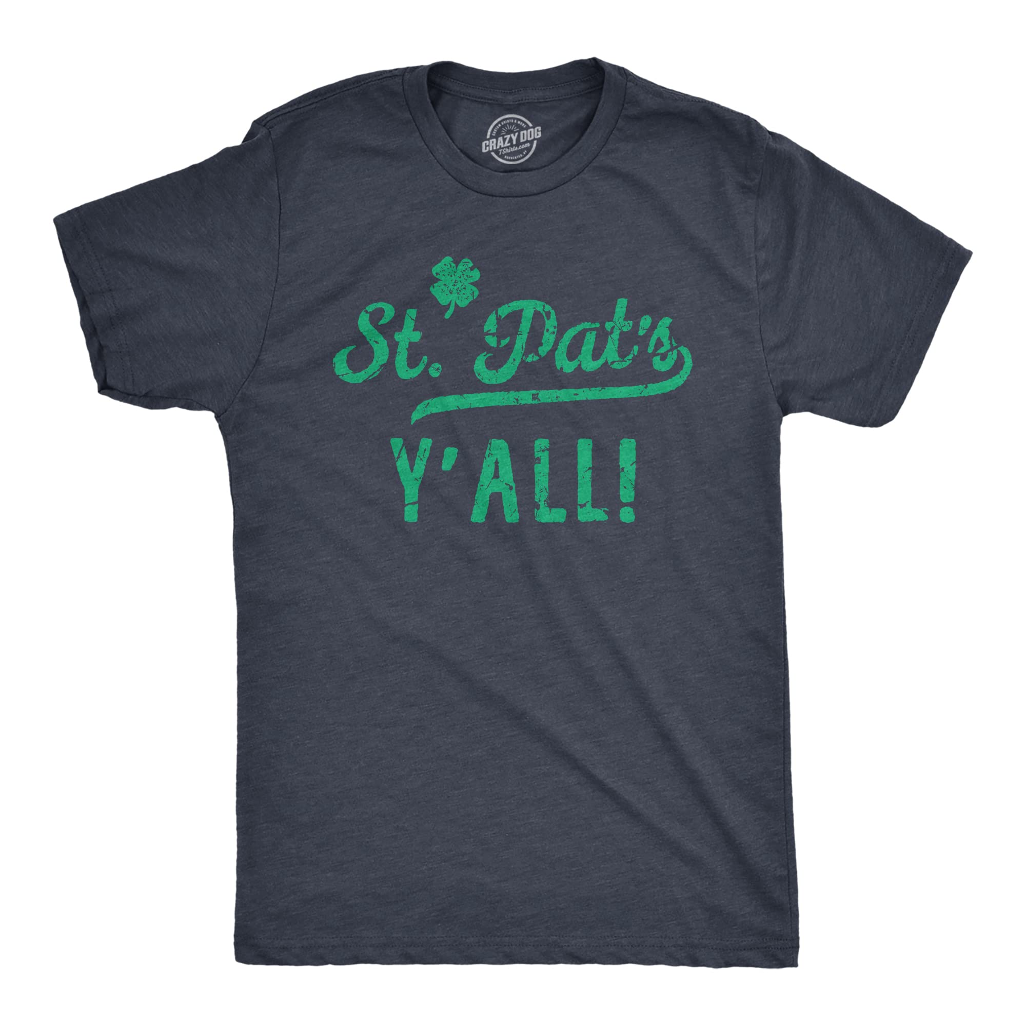 Mens St Pats Yall Funny T Shirts Novelty Tee Drinking Shirt for Men Mens Funny T Shirts Saint Patrick's Day T Shirt for Men Novelty Tees for Men Navy - 4XL