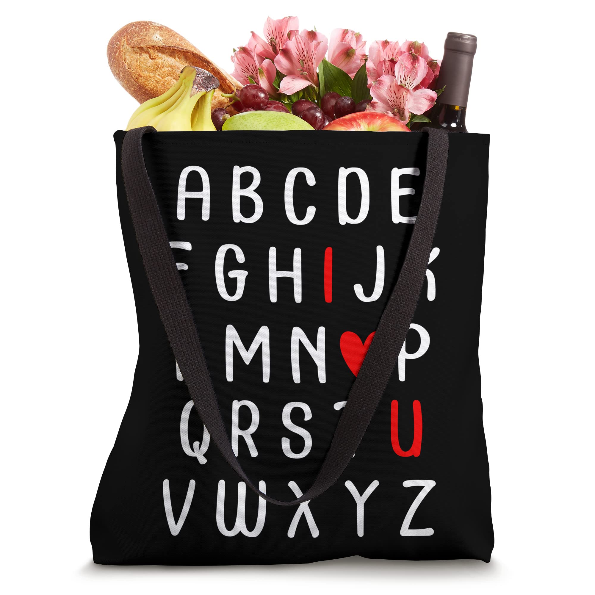 I Love U Alphabet Valentine Love You Gift Tote Bag