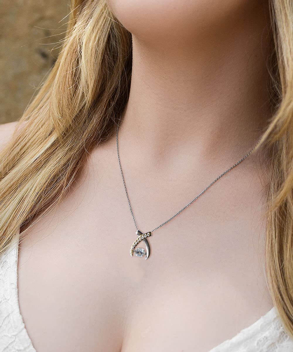 To My Badass Daughter Necklace From Mom, Birthday Gifts for Teen Girls, Father Daughter Necklace, Jewelry for Daughter, Daughter Birthday Pendant, Graduation Wishbone Necklace