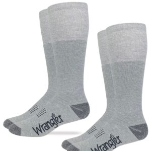 Wrangler Mens Wellington Cotton Tall Boot Socks 2 Pair Pack (as1, alpha, l, regular, regular, Grey)