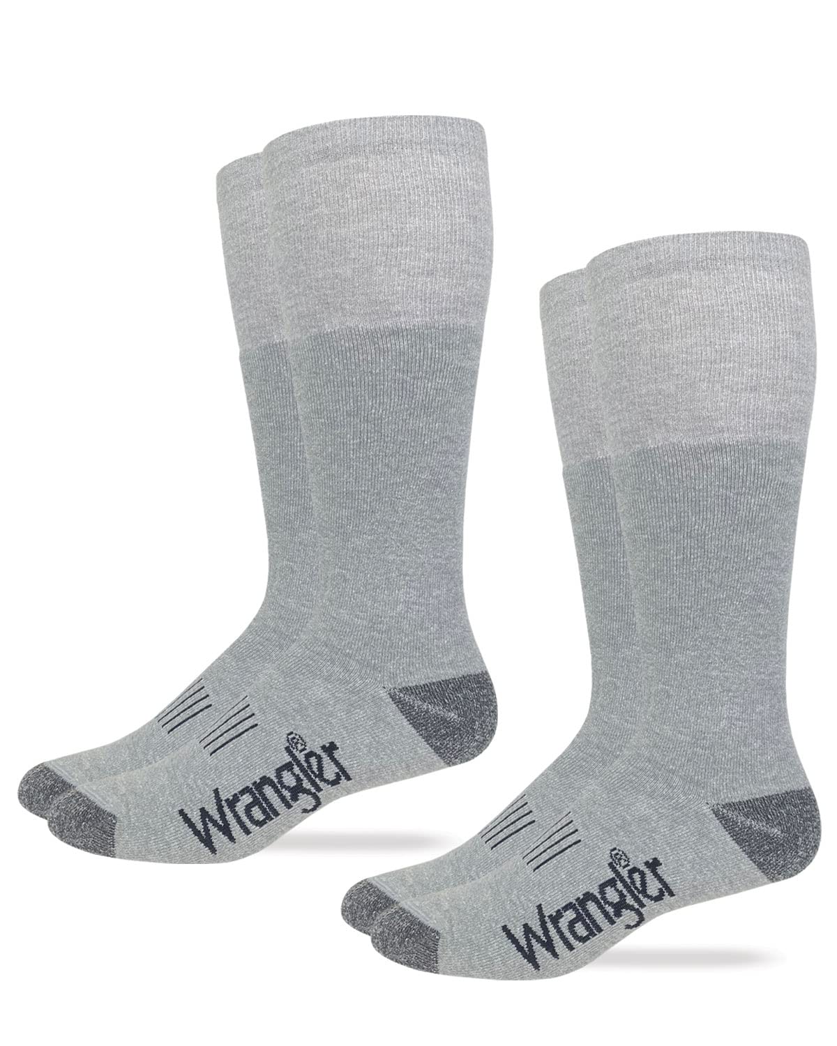 Wrangler Mens Wellington Cotton Tall Boot Socks 2 Pair Pack (as1, alpha, l, regular, regular, Grey)