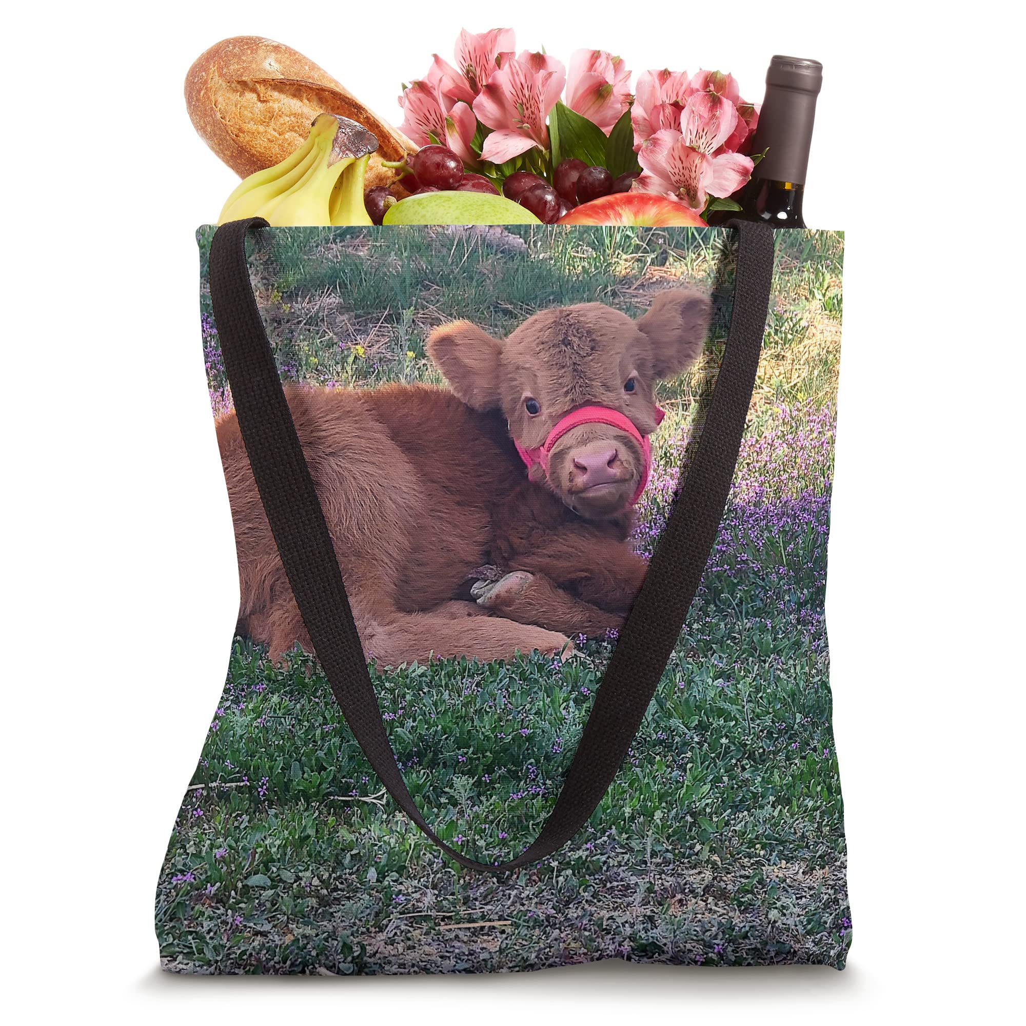 Baby Highland cow Tote Bag