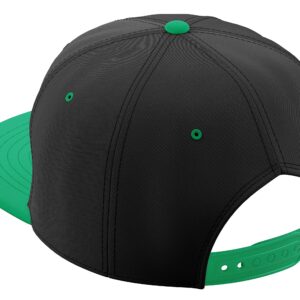 Daxton Classic Snapback St.Patrick Day 3D Lucky Clover Flat Bill Visor Cap, Clover Black Kelly Green Hat