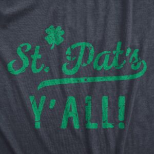 Mens St Pats Yall Funny T Shirts Novelty Tee Drinking Shirt for Men Mens Funny T Shirts Saint Patrick's Day T Shirt for Men Novelty Tees for Men Navy - 4XL