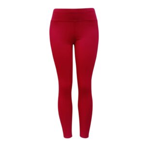 GOBUQIRAN Women' s Workout Leggings Fitness Sports Running Yoga Casual Pants High Waist Soft Pants with Pockets Red